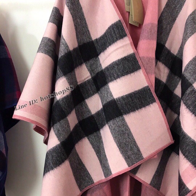 BURBERRY專櫃新款巴寶莉經典雙面斗篷AB面雙面兩穿羊絨斗篷披肩 mmyj2312